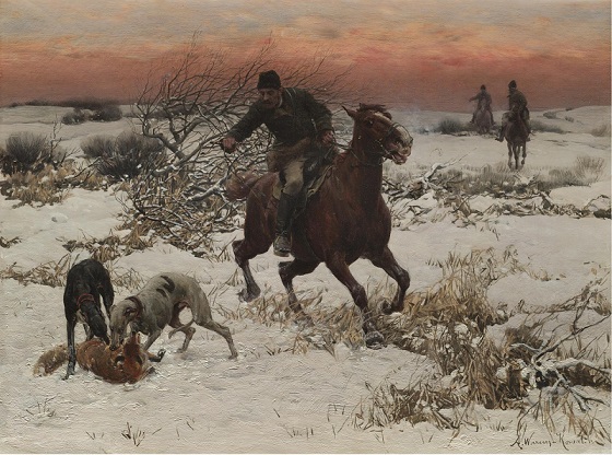 アルフレッド・コワルスキーの絵画『狩人』